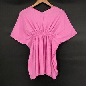 Zara Girl's Ruched Tunic Top 10-14Y Pink 100% Cotton Party School Church